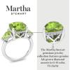 imageMartha Stewart 8 Carat Cushion Cut Gemstone Three Stone Ring with Lab Grown Diamonds in Sterling Silver Choose Your GemstoneOption 5