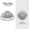 imageMartha Stewart 8 Carat Cushion Cut Gemstone Three Stone Ring with Lab Grown Diamonds in Sterling Silver Choose Your GemstoneOption 6