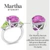 imageMartha Stewart 8 Carat Cushion Cut Gemstone Three Stone Ring with Lab Grown Diamonds in Sterling Silver Choose Your GemstoneOption 6