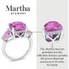 imageMartha Stewart 8 Carat Cushion Cut Gemstone Three Stone Ring with Lab Grown Diamonds in Sterling Silver Choose Your GemstoneOption 7