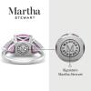 imageMartha Stewart 8 Carat Cushion Cut Gemstone Three Stone Ring with Lab Grown Diamonds in Sterling Silver Choose Your GemstoneOption 7