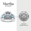 imageMartha Stewart 8 Carat Cushion Cut Gemstone Three Stone Ring with Lab Grown Diamonds in Sterling Silver Choose Your GemstoneOption 9