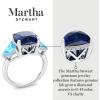 imageMartha Stewart 8 Carat Cushion Cut Gemstone Three Stone Ring with Lab Grown Diamonds in Sterling Silver Choose Your GemstoneOption 9