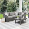 imageMartha Stewart Bedford IndoorOutdoor Modular Patio Sectional Sofa for 4 with Rattan Wicker Finish in Gray with Gray AllWeather Cushions