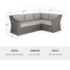 imageMartha Stewart Bedford IndoorOutdoor Modular Patio Sectional Sofa for 4 with Rattan Wicker Finish in Gray with Gray AllWeather Cushions