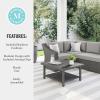 imageMartha Stewart Bedford IndoorOutdoor Modular Patio Sectional Sofa for 4 with Rattan Wicker Finish in Gray with Gray AllWeather Cushions
