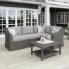 imageMartha Stewart Bedford IndoorOutdoor Modular Patio Sectional Sofa for 4 with Rattan Wicker Finish in Gray with Gray AllWeather Cushions