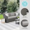 imageMartha Stewart Bedford IndoorOutdoor Modular Patio Sectional Sofa for 4 with Rattan Wicker Finish in Gray with Gray AllWeather Cushions