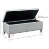 imageMartha Stewart Caymus Rectangular Storage Ottoman Bench Upholstered Textured Fabric Soft Hinge Pipped Edges with Solid Wood Legs Accent Furniture for Bedroom Dcor Easy to Assemble  Light Grey