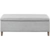 imageMartha Stewart Caymus Rectangular Storage Ottoman Bench Upholstered Textured Fabric Soft Hinge Pipped Edges with Solid Wood Legs Accent Furniture for Bedroom Dcor Easy to Assemble  Light Grey