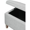 imageMartha Stewart Caymus Rectangular Storage Ottoman Bench Upholstered Textured Fabric Soft Hinge Pipped Edges with Solid Wood Legs Accent Furniture for Bedroom Dcor Easy to Assemble  Light Grey