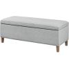 imageMartha Stewart Caymus Rectangular Storage Ottoman Bench Upholstered Textured Fabric Soft Hinge Pipped Edges with Solid Wood Legs Accent Furniture for Bedroom Dcor Easy to Assemble  Light Grey