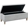 imageMartha Stewart Caymus Rectangular Storage Ottoman Bench Upholstered Textured Fabric Soft Hinge Pipped Edges with Solid Wood Legs Accent Furniture for Bedroom Dcor Easy to Assemble  Light Grey