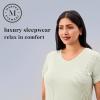 imageMartha Stewart Cooling Rayon VNeck Short Sleeve Nightshirt for Women  Lightweight ampamp Breathable SleepwearMineral Green