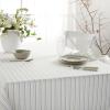 imageMartha Stewart Daisy Stripe Tablecloth Single Pack BeigeBrown 60quotx84quotGreyYellow