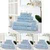 imageMartha Stewart Egyptian Cotton Bath Towels Set  6 Piece 2 Bath Towels  2 Hand Towels  2 Washcloths Absorbent Bathroom Towels Bathroom Essentials ButterSpa Blue