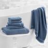 imageMartha Stewart Egyptian Cotton Bath Towels Set  6 Piece 2 Bath Towels  2 Hand Towels  2 Washcloths Absorbent Bathroom Towels Bathroom Essentials ButterTextured Blue