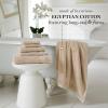 imageMartha Stewart Egyptian Cotton Bath Towels Set  6 Piece 2 Bath Towels  2 Hand Towels  2 Washcloths Absorbent Bathroom Towels Bathroom Essentials ButterOyster
