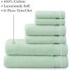 imageMartha Stewart Egyptian Cotton Bath Towels Set  6 Piece 2 Bath Towels  2 Hand Towels  2 Washcloths Absorbent Bathroom Towels Bathroom Essentials ButterMint Green