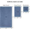 imageMartha Stewart Egyptian Cotton Bath Towels Set  6 Piece 2 Bath Towels  2 Hand Towels  2 Washcloths Absorbent Bathroom Towels Bathroom Essentials ButterTextured Blue