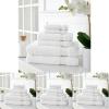 imageMartha Stewart Egyptian Cotton Bath Towels Set  6 Piece 2 Bath Towels  2 Hand Towels  2 Washcloths Absorbent Bathroom Towels Bathroom Essentials ButterNew White
