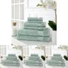 imageMartha Stewart Egyptian Cotton Bath Towels Set  6 Piece 2 Bath Towels  2 Hand Towels  2 Washcloths Absorbent Bathroom Towels Bathroom Essentials ButterSage