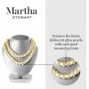imageMartha Stewart Elegant Two Strand Gold and Pearl Necklace 18 Inches For Women