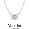 imageMartha Stewart Emerald Cut Lab Grown Diamond Solitaire Necklace in 14 Karat Gold Lab Grown Diamond Necklacewhitegold