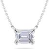 imageMartha Stewart Emerald Cut Lab Grown Diamond Solitaire Necklace in 14 Karat Gold Lab Grown Diamond Necklacewhitegold
