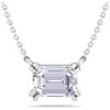 imageMartha Stewart Emerald Cut Lab Grown Diamond Solitaire Necklace in 14 Karat Gold Lab Grown Diamond Necklacewhitegold