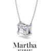 imageMartha Stewart Emerald Cut Lab Grown Diamond Solitaire Necklace in 14 Karat Gold Lab Grown Diamond Necklacewhitegold