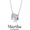 imageMartha Stewart Emerald Cut Lab Grown Diamond Solitaire Necklace in 14 Karat Gold Lab Grown Diamond Necklacewhitegold