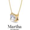 imageMartha Stewart Emerald Cut Lab Grown Diamond Solitaire Necklace in 14 Karat Gold Lab Grown Diamond Necklaceyellowgold