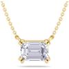 imageMartha Stewart Emerald Cut Lab Grown Diamond Solitaire Necklace in 14 Karat Gold Lab Grown Diamond Necklaceyellowgold