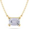 imageMartha Stewart Emerald Cut Lab Grown Diamond Solitaire Necklace in 14 Karat Gold Lab Grown Diamond Necklaceyellowgold