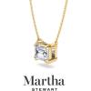 imageMartha Stewart Emerald Cut Lab Grown Diamond Solitaire Necklace in 14 Karat Gold Lab Grown Diamond Necklaceyellowgold