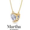 imageMartha Stewart Heart Shape Lab Grown Diamond Solitaire Necklace in 14 Karat Gold Lab Grown Diamond Necklaceyellowgold