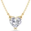 imageMartha Stewart Heart Shape Lab Grown Diamond Solitaire Necklace in 14 Karat Gold Lab Grown Diamond Necklaceyellowgold
