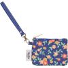 imageMartha Stewart ID Zipper Wallet with Wristlet for Women Cute Badge Holder for TeacherNurse Floral Deep Ultramarine