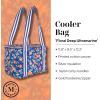 imageMartha Stewart Insulated Cooler Bag Spacious 118quot x 85quot x 122quot Reusable Grocery Bag for Food and Beverages Durable Cotton Canvas with Insulated Interior Floral Deep Ultramarine