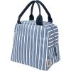 imageMartha Stewart Insulated Lunch Box for Women Spacious Lunch Tote 11quot x 65quot x 135quot Comfortable Carrying Straps ampamp Storage Pocket Deep Ultramarine Stripe