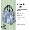 imageMartha Stewart Insulated Lunch Box for Women Spacious Lunch Tote 11quot x 65quot x 135quot Comfortable Carrying Straps ampamp Storage Pocket Deep Ultramarine Stripe
