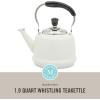 imageMartha Stewart Kingstree Large 2 Qt Heavy Gauge Stainless Steel Tea Kettle  Linen White ExteriorLinen White