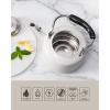 imageMartha Stewart Kingstree Large 2 Qt Heavy Gauge Stainless Steel Tea Kettle  Linen White ExteriorLinen White