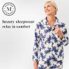 imageMartha Stewart Microfleece Sleepwear for Women  Cozy 2Piece Notch Collar Pajama Set  Buttery Soft Warm LoungewearEgret
