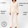 imageMartha Stewart Microfleece Sleepwear for Women  Cozy 2Piece Pajama Set  Buttery Soft Warm ampamp Perfect for LoungingEgret