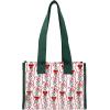 imageMartha Stewart Mini Market Tote Set of 2 Reusable and WaterResistant Eco Holiday Totes Shopping Bags with Long Shoulder Straps Gift or Grocery Bag Set OrnamentsHoliday Bow Stripe