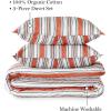 imageMartha Stewart Natalie King Size Duvet 3 Piece Set1 Duvet Cover 2 Pillow Shams Crinkle Velvet Texture Soft ampamp Royal Machine Wash 104quotx92quot with Button Closure ChampagneDark Orange