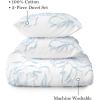 imageMartha Stewart Natalie King Size Duvet 3 Piece Set1 Duvet Cover 2 Pillow Shams Crinkle Velvet Texture Soft ampamp Royal Machine Wash 104quotx92quot with Button Closure ChampagneFederal Blue  White