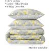 imageMartha Stewart Natalie King Size Duvet 3 Piece Set1 Duvet Cover 2 Pillow Shams Crinkle Velvet Texture Soft ampamp Royal Machine Wash 104quotx92quot with Button Closure ChampagneGrey  Yellow